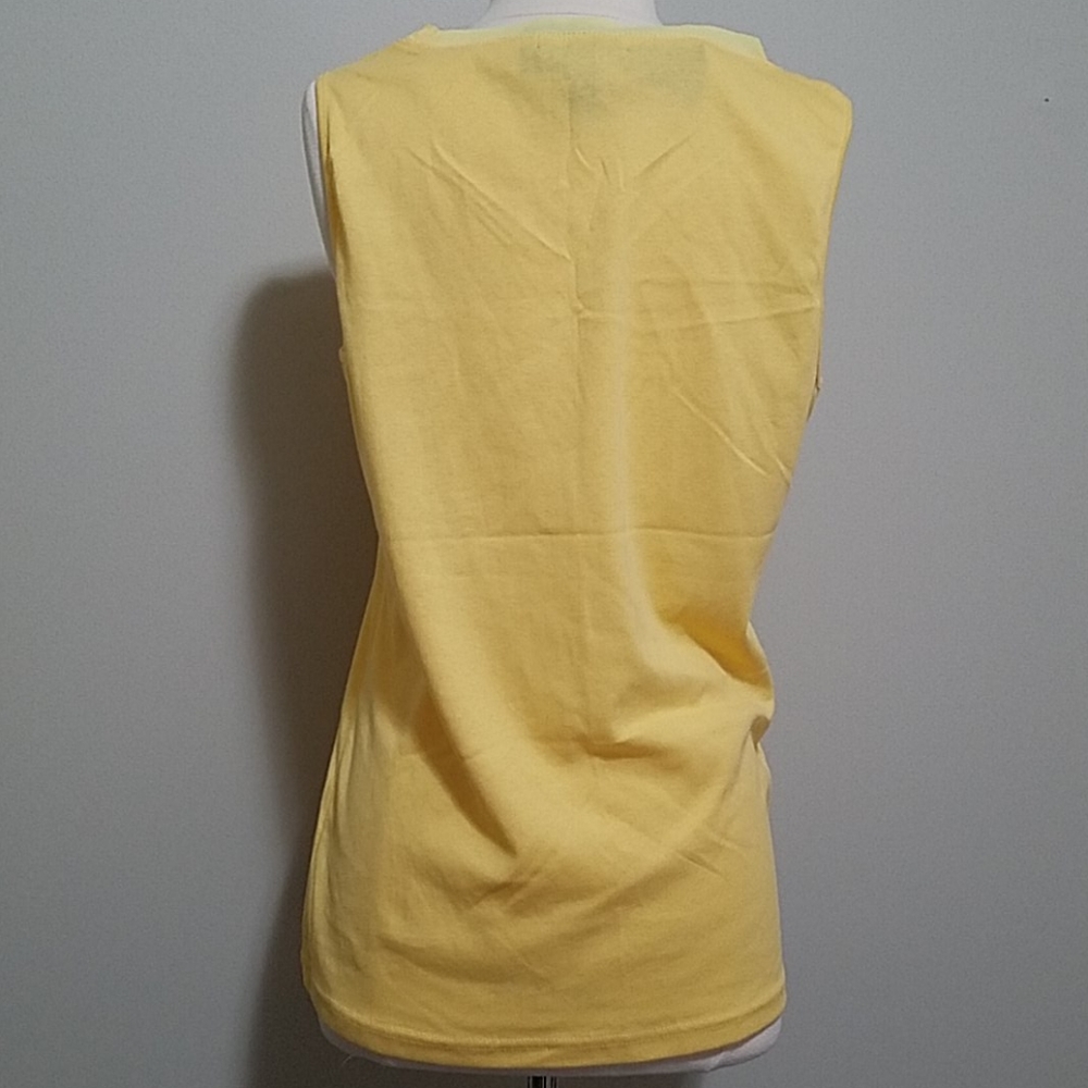 Ralph Lauren Yellow Knit Sleeveless Top sz XL NEW - Picture 5 of 11